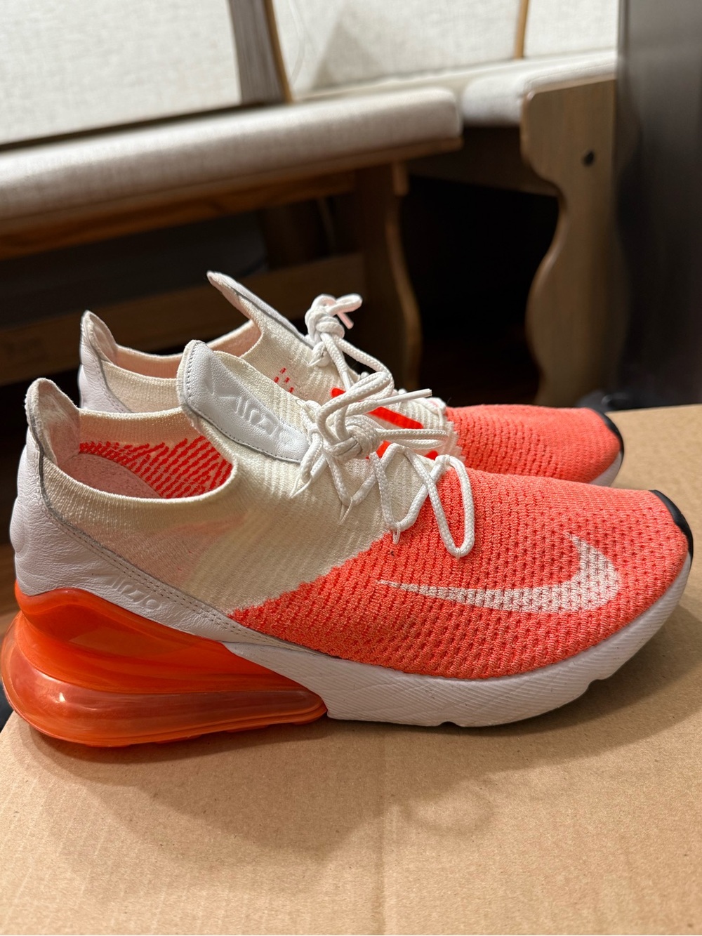 Nike Orange & White Air Max Knit Sneaker